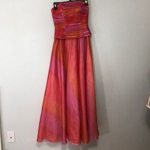 Delaru purple/orange tulle formal/prom gown